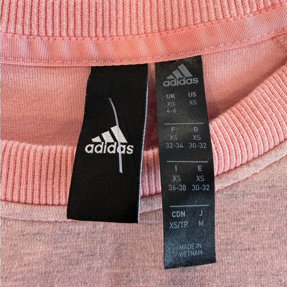 Adidas Soft Pink Ribbed Sweatshirt - Picture 2 of 3